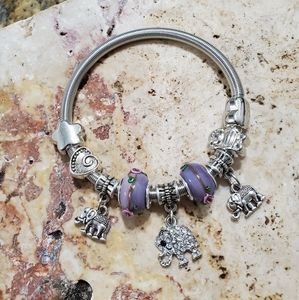 Stretchy Metal Lucky Charm Bracelet